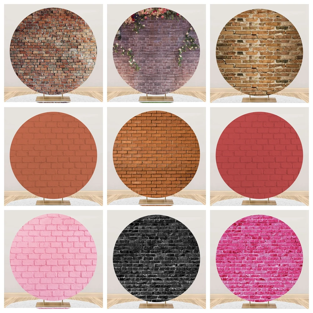 Кирпичная стена, Круглый фон для фотосъемки, винтажное украшение дома, интерьерный декор, фото, товары для вечеринки, фон, реквизит для фотосъемки