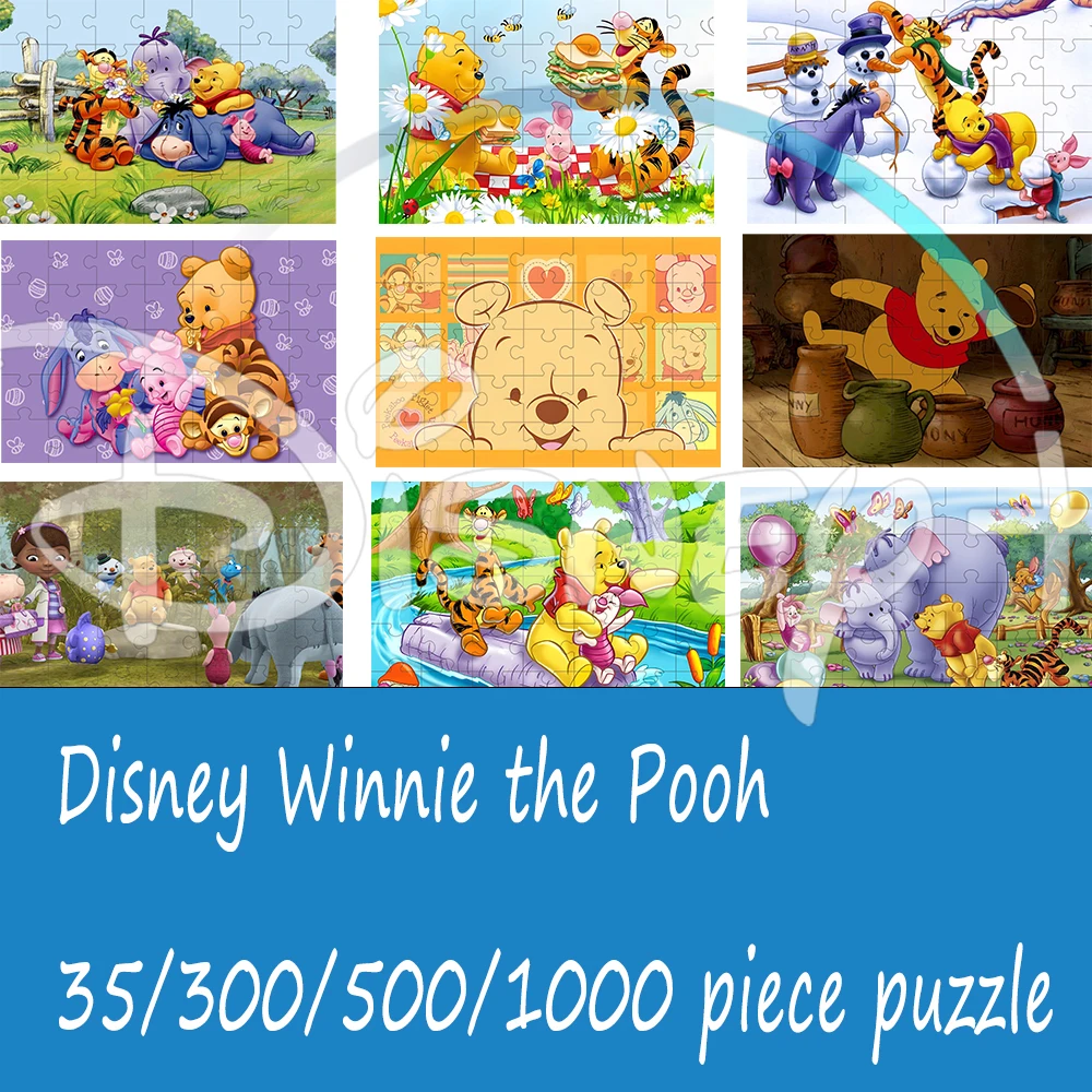 

jigsaw puzzle Disney Winnie the Pooh 35/300/500/1000 pieces wooden onePiece Puzzles for Adults childrenEducational Toys Gifts