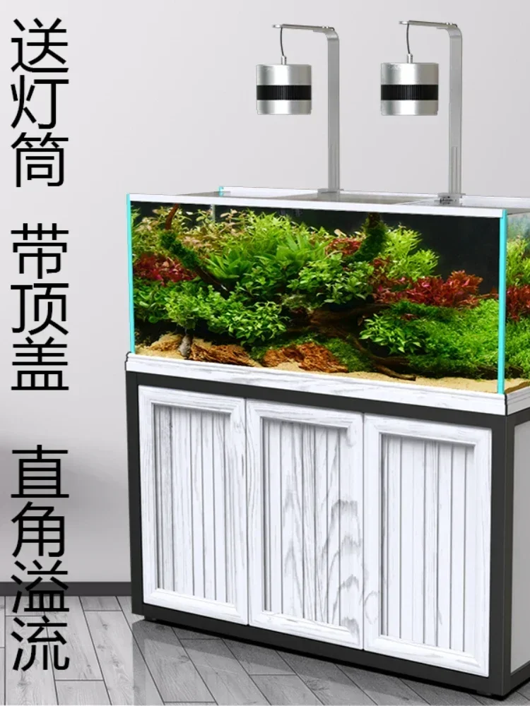 A Fish Tank Living Room Change Water Creative Rain Drip Grass Tank Bottom Filter Aquarium Large, Medium and Small Stream Home