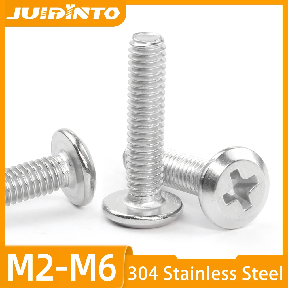1-30pcs Cross Bevel Flat Head Furniture Screws 304 Stainless Steel Phillips Machine Bolts Fastening M2 M2.5 M3 M4 M5 M6 M8 M10