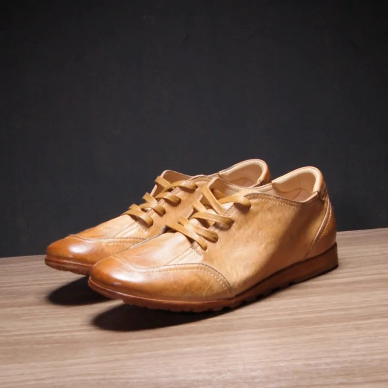 

Handmade Casual Sports Shoes Men Cowhide Outdoor Comfortable Lace-up Genuine Leather High Quality Dress Work Leather Shoes