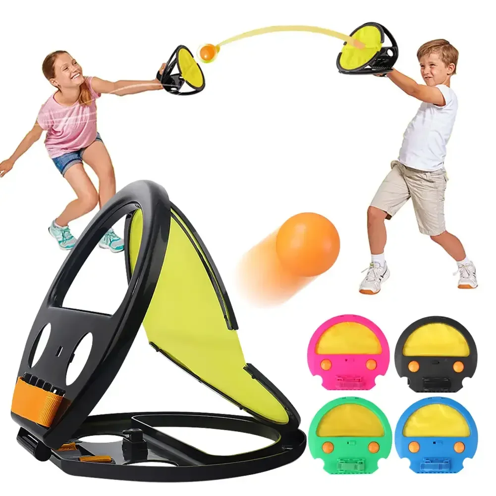 Player Interactive Toss and Catch Ball Game Handheld Table Tennis Family Fun Sports Toys Racket Throw And Catcher Set Creative