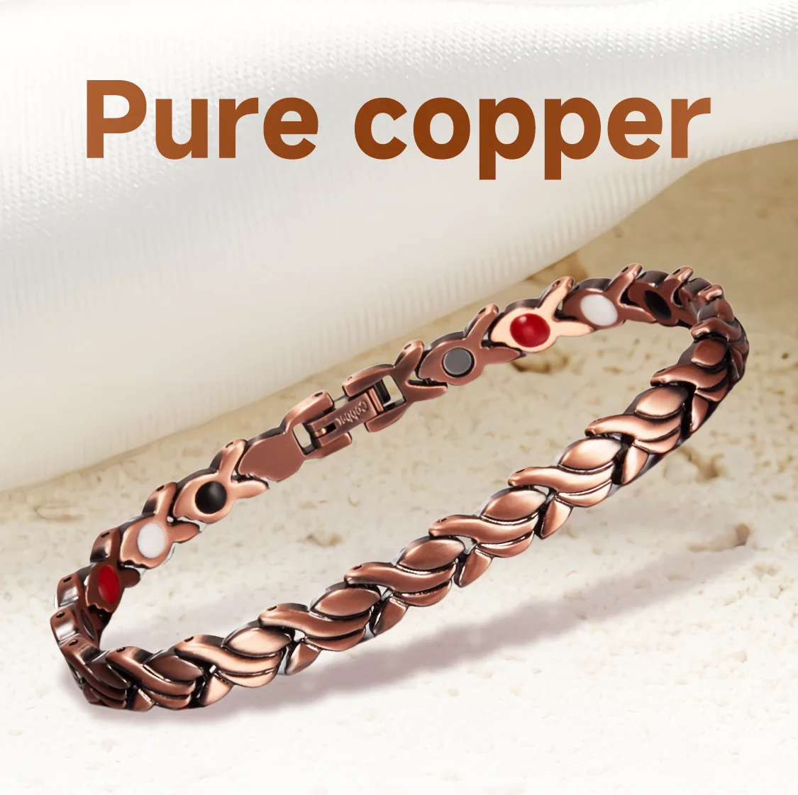 Magnetic Pure Copper Bracelets for Women Vintage Fish Chain Health Energy Magnetic Bracelets for Woman Jewelry