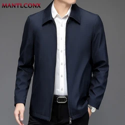 Loose Casual Solid Men's Business Jacket Social Blazer Quality Middle Aged Men's Jacket Outerwear for Men Office Dress Coat 3XL