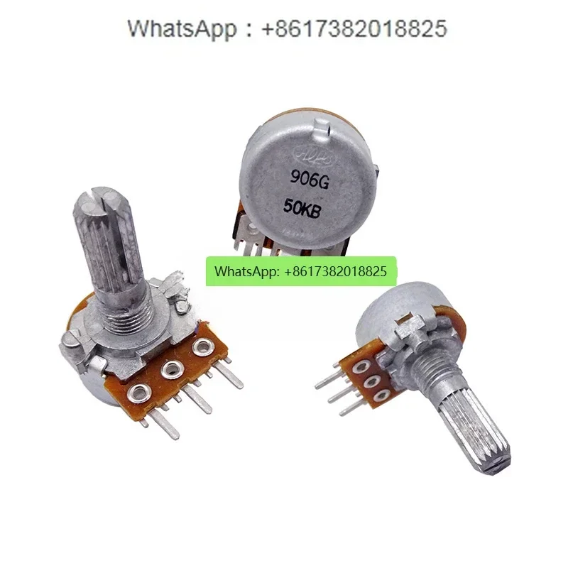 

5Pcs 16 type single channel potentiometer amplifier volume switch single link 3-pin B10K B50K B100K