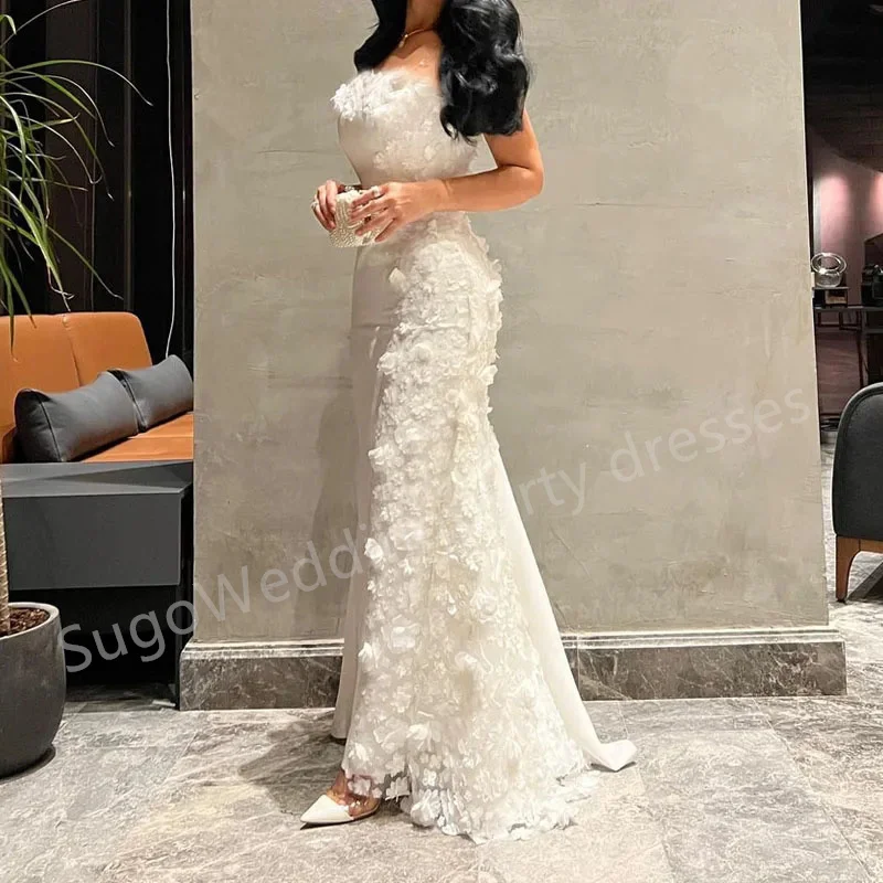 Ivory Strapless Formal Women Evening Dresses Saudi Arabia Long Birthday Prom Gowns for Wedding Party Dress Free shipping