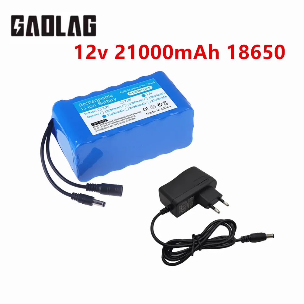 12V 21000mAh 18650 3s7p Lithium ion DC 12.6V Super Rechargeable Battery + Charger
