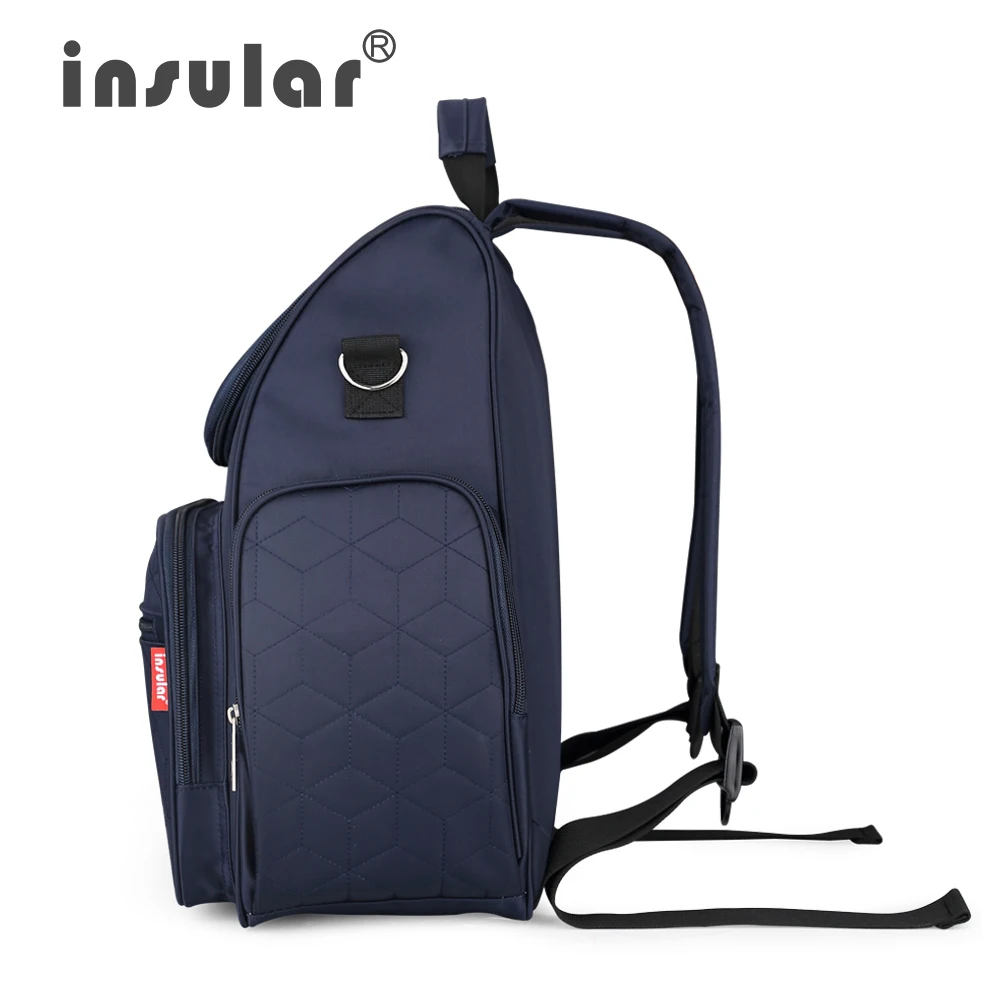 Insular-Bolsa de pañales para bebé, mochila para cochecito de maternidad, gran capacidad, cambiador de lactancia para cochecito de bebé