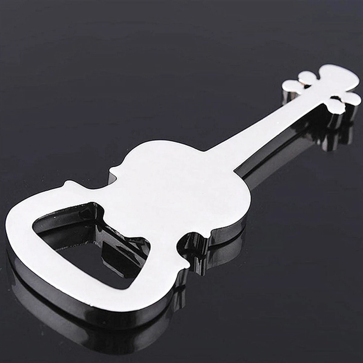 

Guitar Shaped Metal Bottle Opener Mini Lightweight Portable Keychain Beer Wine Opening Tool Creative Gift for Kitchen Camping