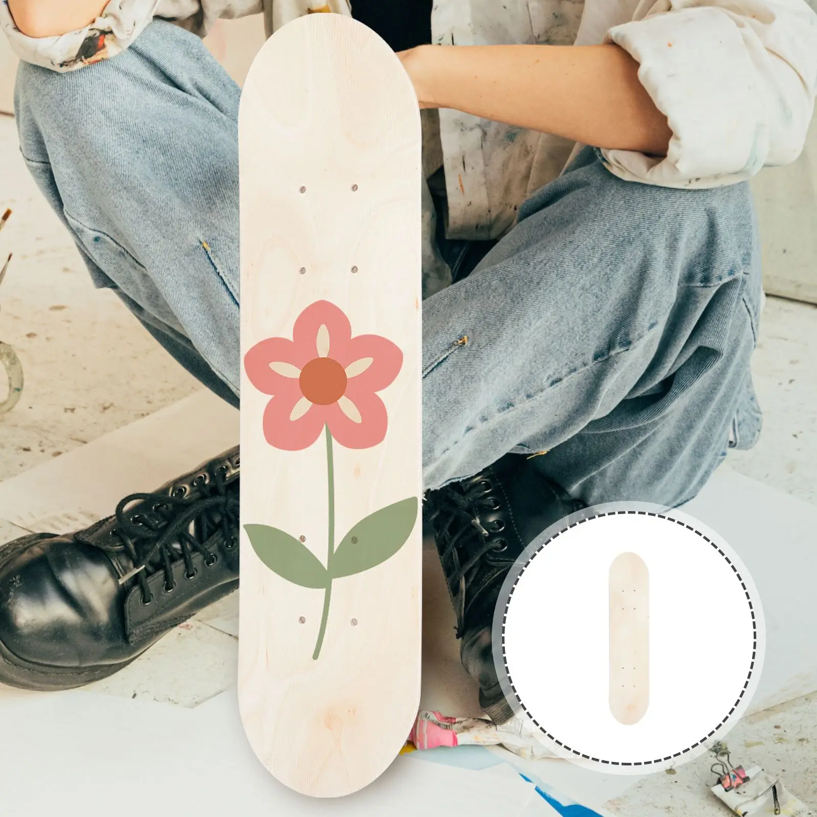 Children Skateboard Blank Decks Diy Material Graffiti Unfinished Deck For Kids Creative Skateboard Roller Accessories