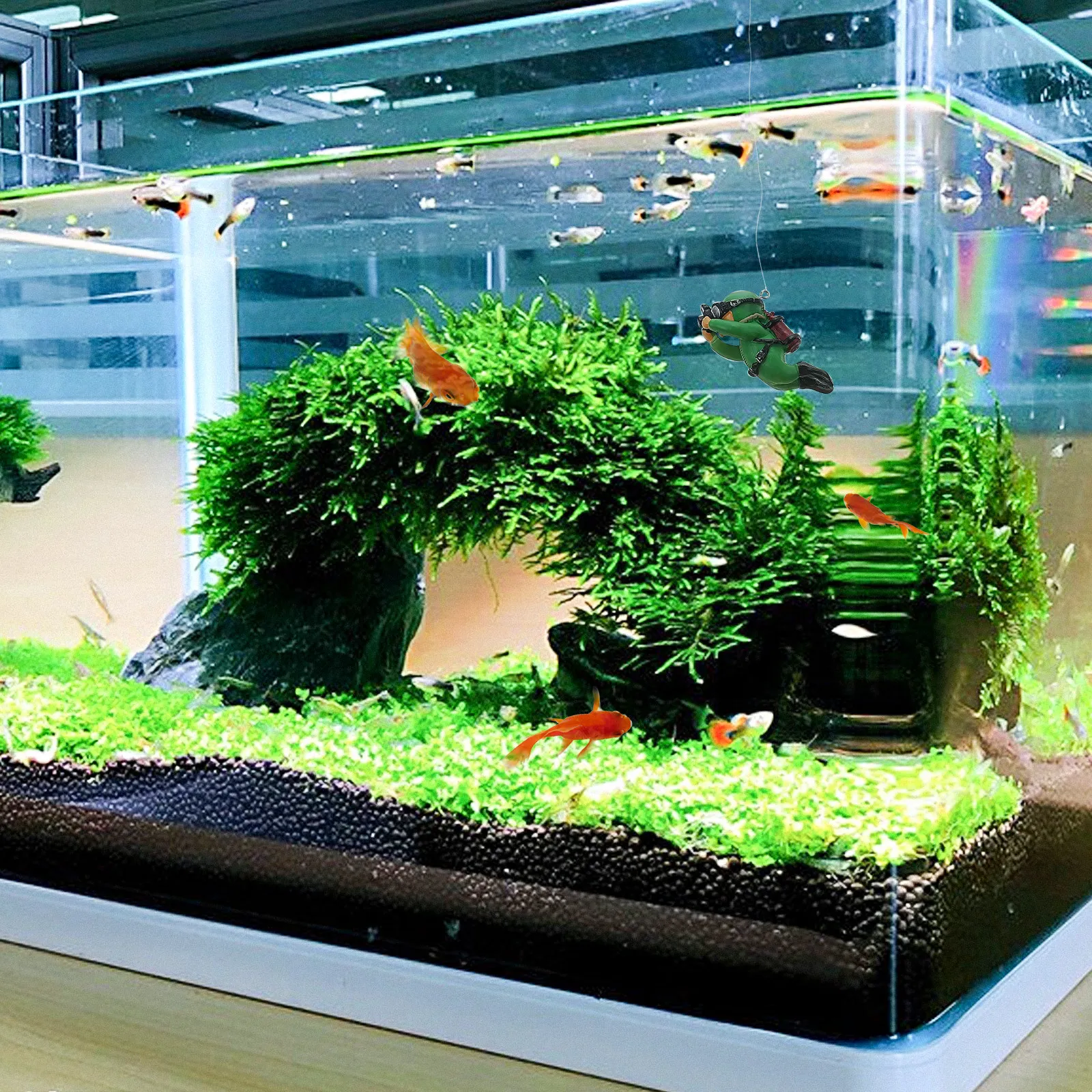 Aquarium Floating Diver Decor Fish Tank Layout Prop Creative Colorful Decorative Piece for Tank Landscape Home Tabletop