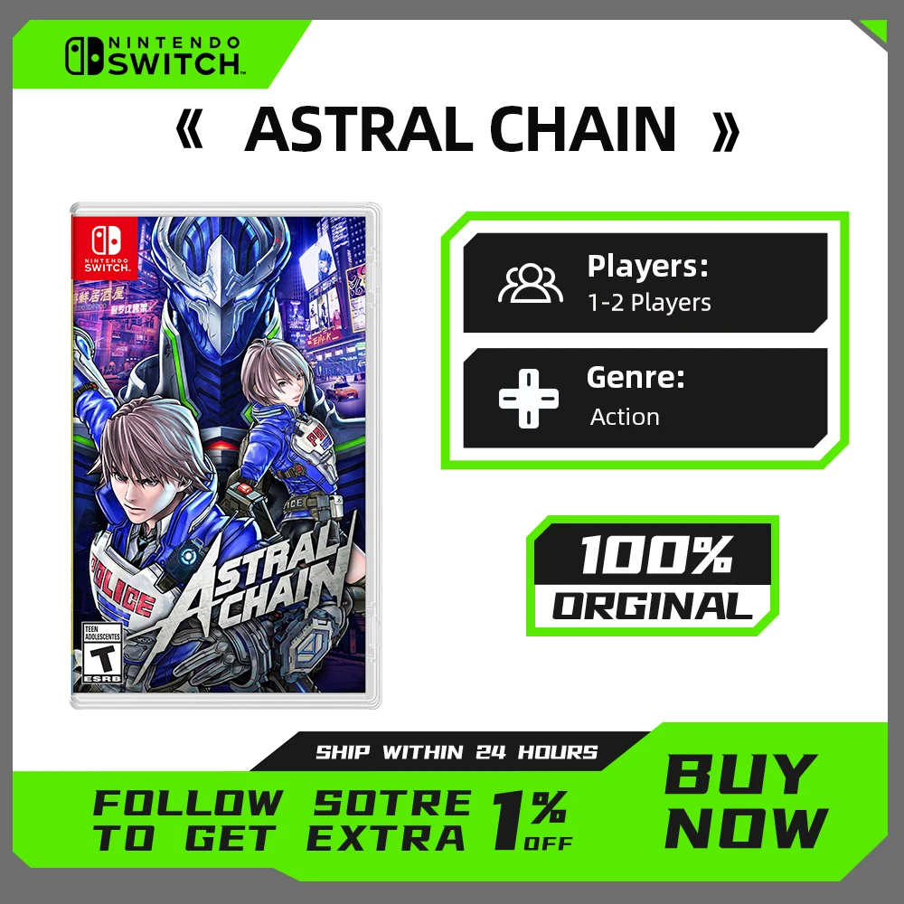 عروض ألعاب نينتندو سويتش سلسلة أسترال 100% بطاقة الألعاب المادية الأصلية الرسمية نوع الحركة لوحدة تحكم ألعاب OLED Lite