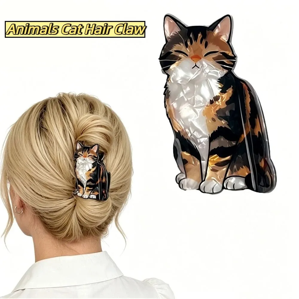 Fashion Hairpin Cat Hair Claw Acrylic Large Plastic Shark Clip Cartoon Cute Grab Clip Hair Accessories