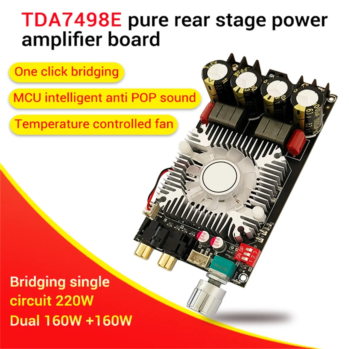 ZK-1602 TDA7498E Digital Power Amplifier Board 160Wx160W Dual Channel 220W Mono Channel DC15-35V Amplifier Module Board