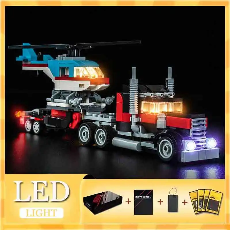 Advanced DIY Led Light Kit For Lego 31146 Flatbed Truck with Helicopter (Only Led Light,Without Blocks Model) High-Performance