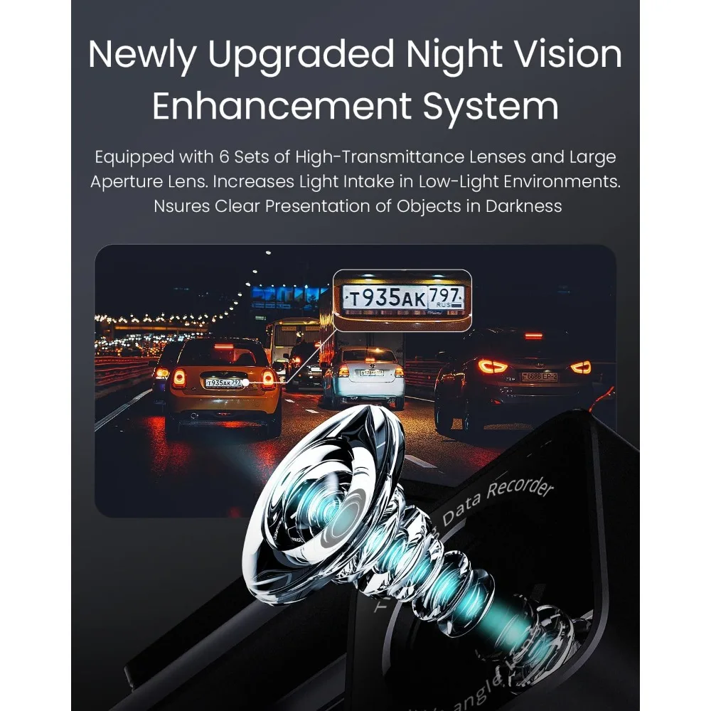 كاميرا داش COOLCRAZY 4K أمامية، نظام تحديد المواقع العالمي (GPS) المدمج واي فاي، كاميرا داش للسيارات، كاميرا داش بشاشة 3.2 IPS مع التحكم في التطبيق، بطاقة 32 جيجا مجانية، 17 #3