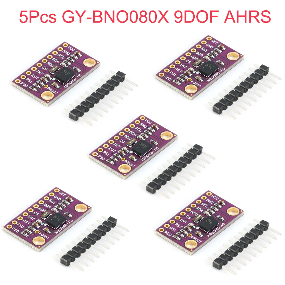 

5Pcs GY-BNO080X BNO080 Breakout AR VR IMU Nine Axis 9DOF AHRS Sensor Module 9-axis High Accuracy Accelerometer Gyro Magnetometer