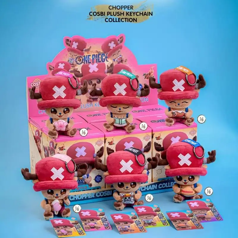 

Hot Toys One Piece Tony Tony Chopper Cosbi Plush Keychain Blind Box, Cute Anime Stuffed Doll Backpack Pendant Mystery Box Gift
