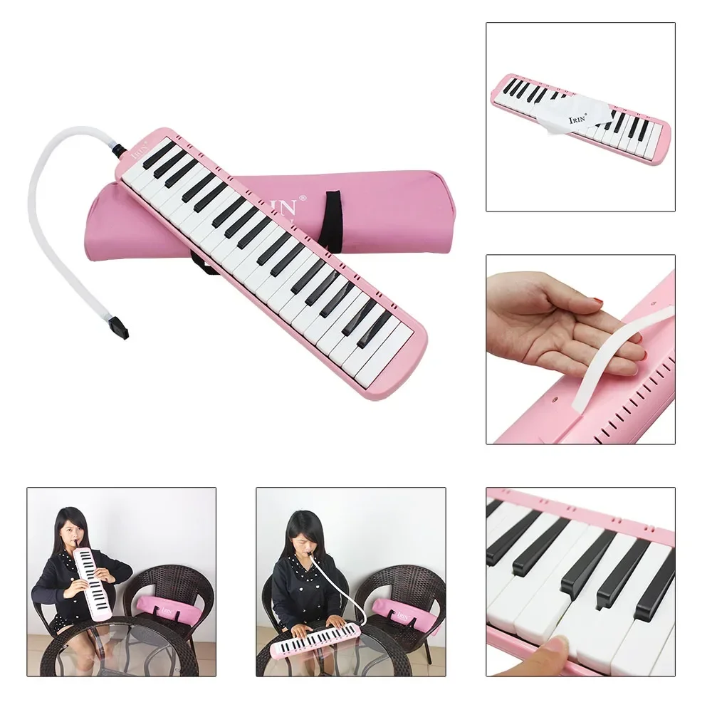 IRIN 37Key Melodica Portable Tone Piano Mouth Organ Harmonica Pianica Melodica Keyboard Instrument With Windpipe Backstrap