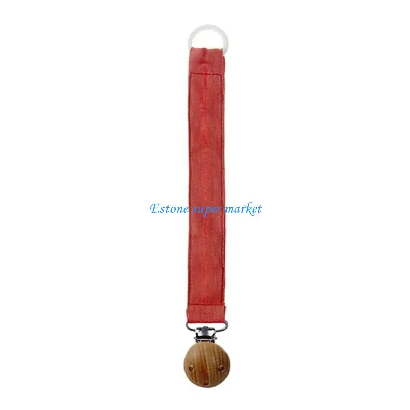 

090B Baby Cotton Pacifier Chain Wooden Clips BPA for Infant Newborn Nipple Soother Dummy Holder Shower Gift
