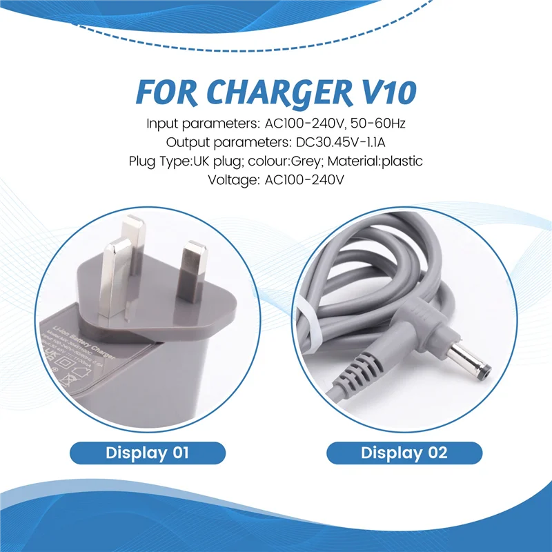 ABUD-เปลี่ยนเครื่องชาร์จสําหรับ Dyson V10 V15 เครื่องดูดฝุ่นไร้สายแหล่งจ่ายไฟ 30.45V 1.1A
