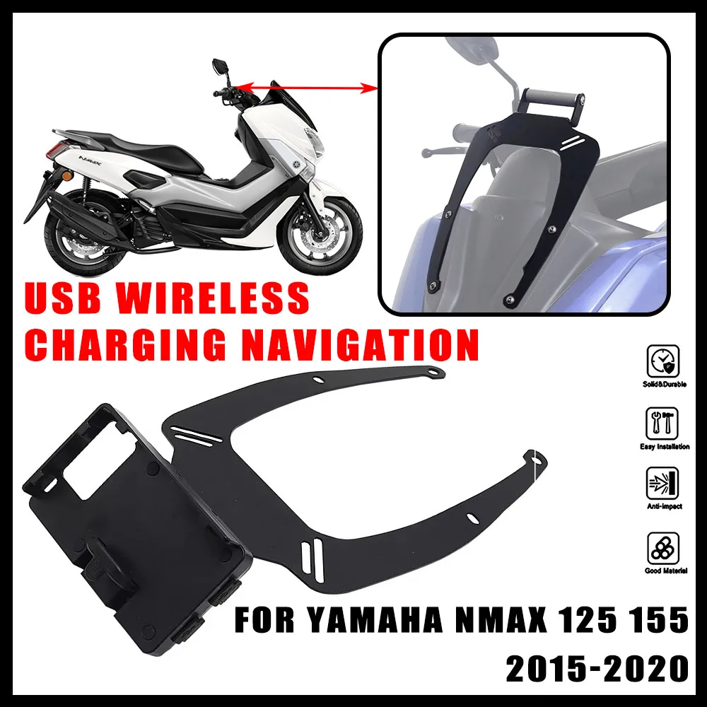 

Для Yamaha NMAX 125 155 2015-2020 мотоцикл новый аксессуар GPS телефон USB беспроводная зарядка навигационный кронштейн держатель подставка