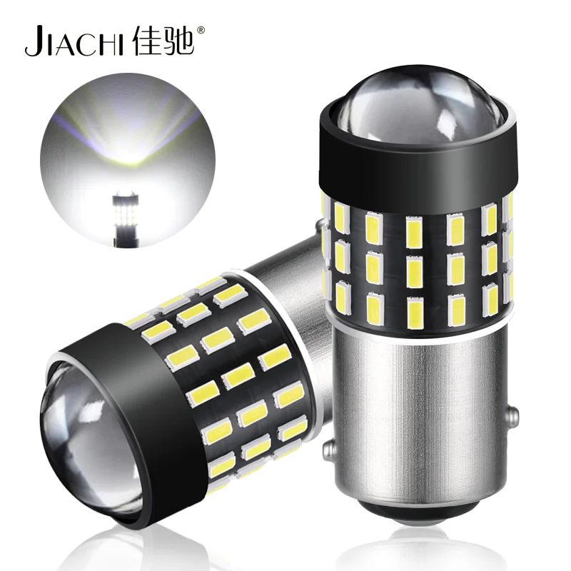 

JIACHI 100PCS 1157 1156 3014 54SMD12-24V Led Lamps 3.1W 650LM Lens Rear Brake Light Bulb