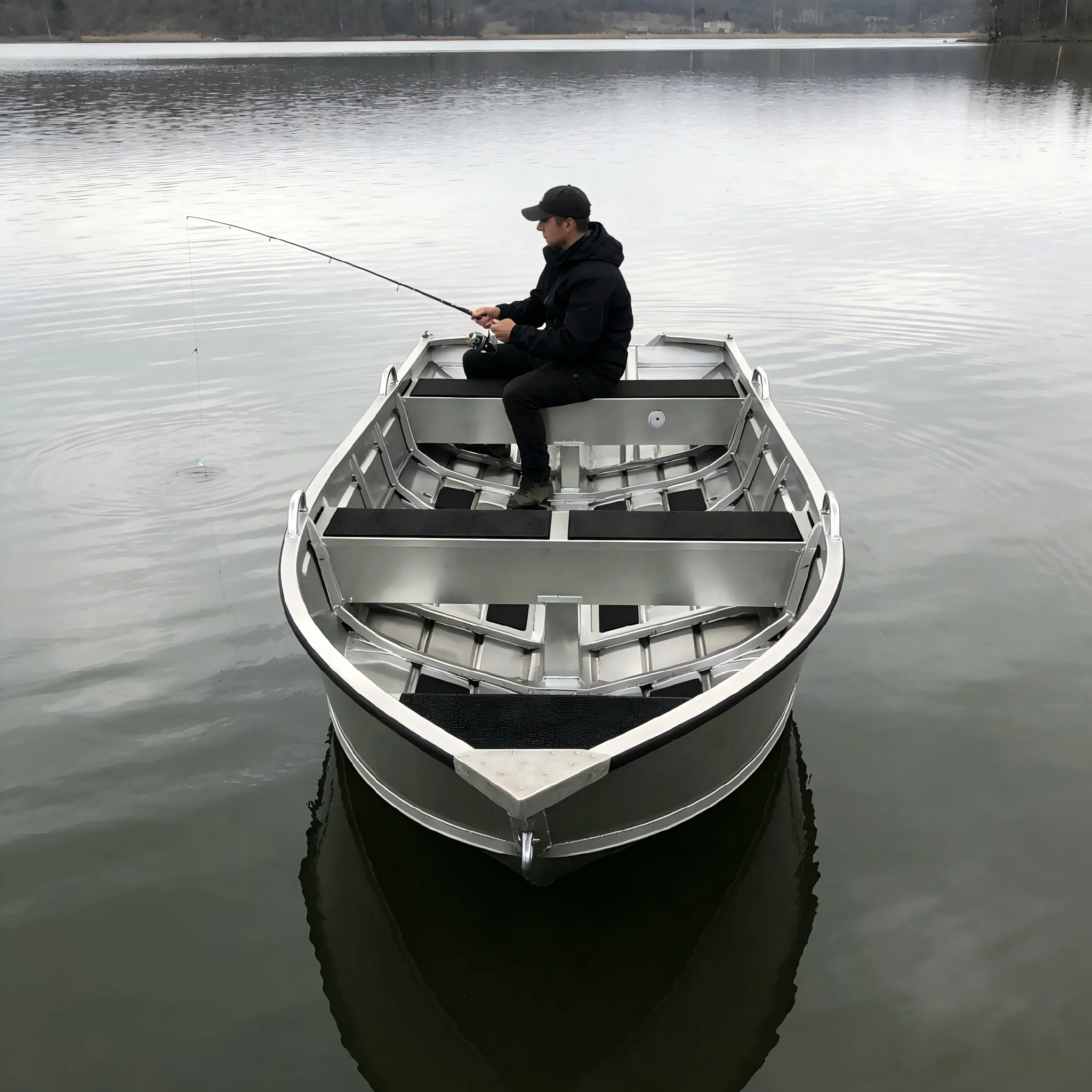 

2.5m Aluminium Motor Boat with Fuel tank Small Welded v Hull Boat for Fishing Hunting Leisure Working