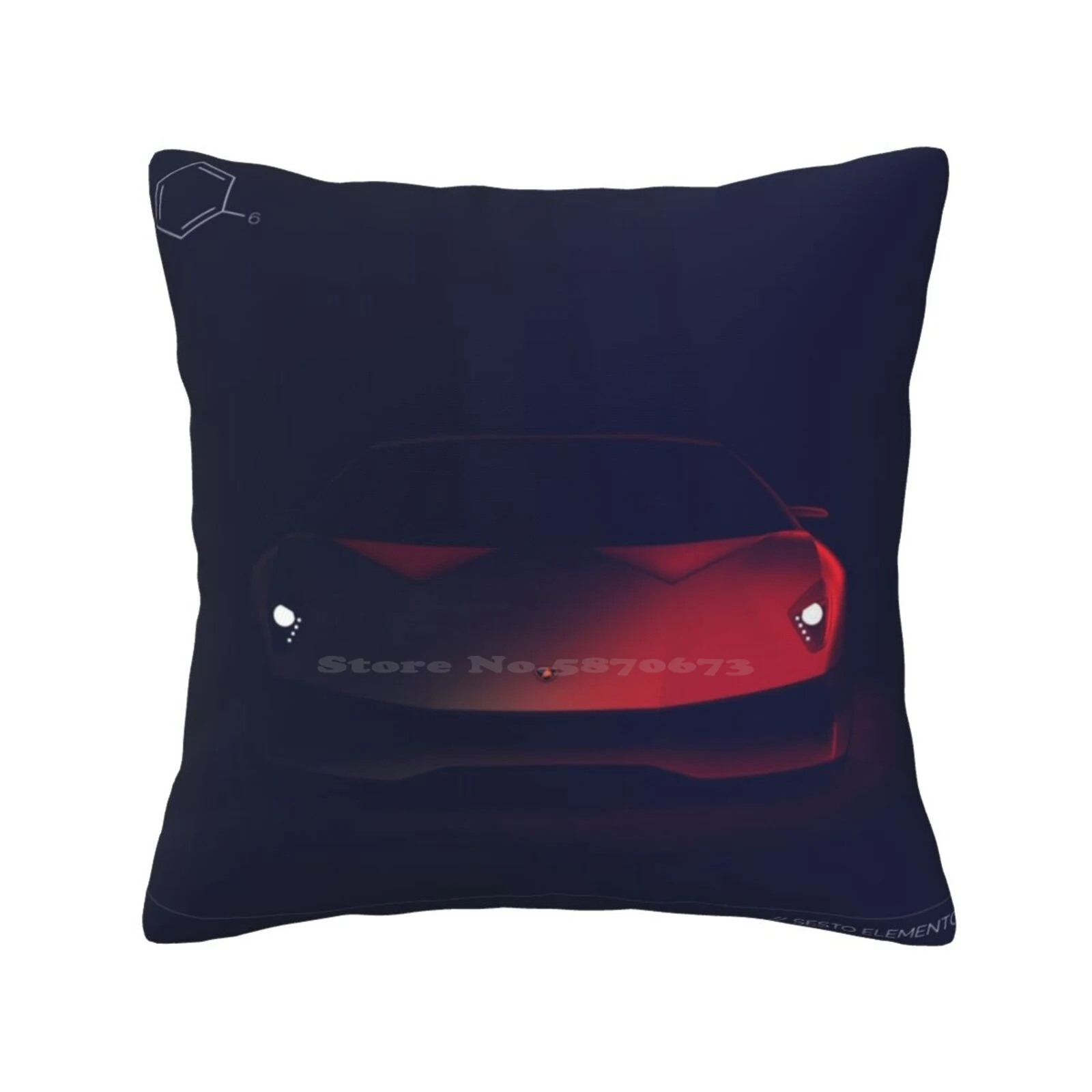 Sesto Elemento Throw Cushion Pillow Cover Superveloce Jotta Bull Italy Supercar Hypercar V12 Automotive Art Cars Sesto Elemento