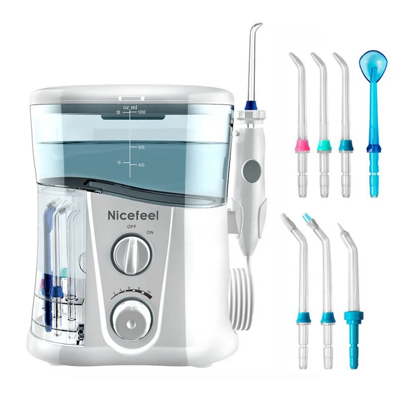 10 Mode Oral Irrigator Dental 1000ml FC188G Water Tank Pulse Tooth Whitening Adjustable Water Pressure 7 Nozzles Jet Tips