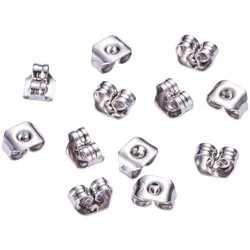 1 Box 200 Pieces 304 Stainless Steel Ear Nuts Safety Butterfly Earring Backs Earring Stoppers for Earring Hook Ear Stud