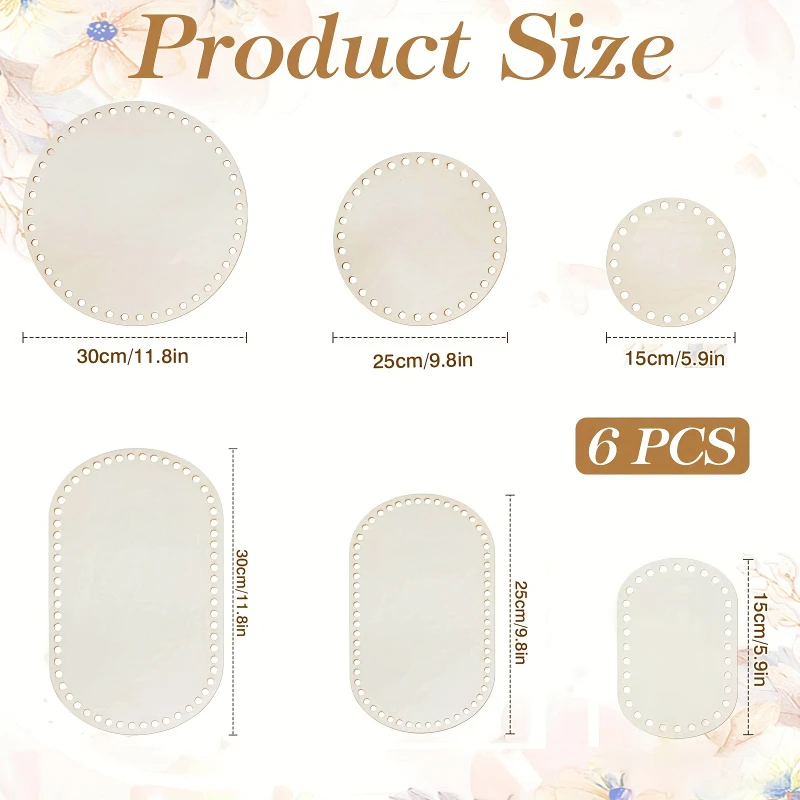 قاعدة سلة كروشيه بيضاوية خشبية قيعان خشبية صلبة غير مكتملة DIY بها بنفسك الحياكة النسيج الحرف لوازم ديكور المنزل دائم