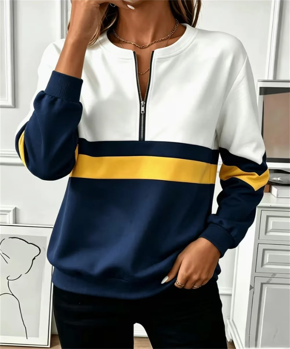 2026 Spring and Autumn Women's New Marine Theme Pattern Printed Long Sleeve Hoodie, Fresh Casual Style Top