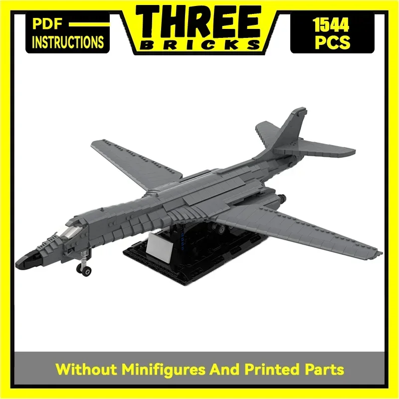 Military Series Moc Building Blocks 1:72 Scale B-1B Lancer Bomber Model Technology Brick DIY Assembly Airplane Toys Kid Children