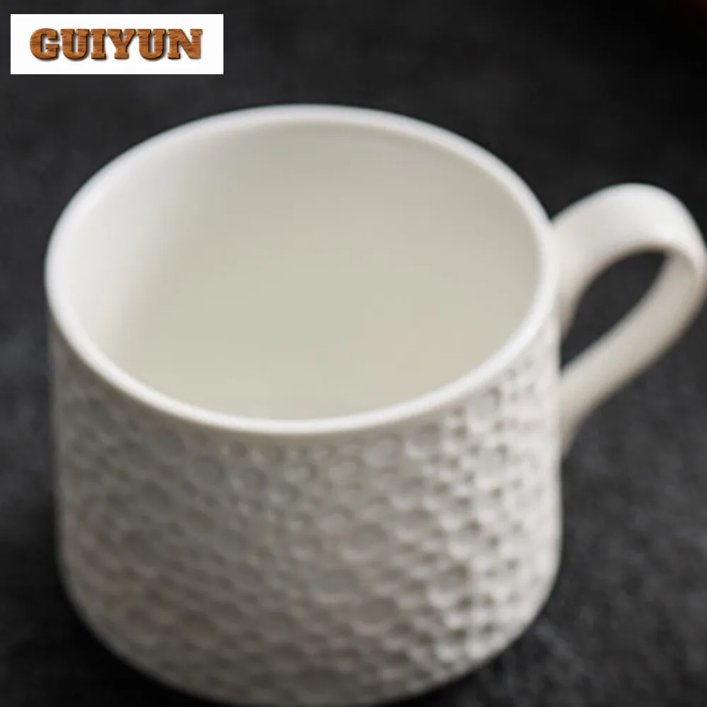 Exquisite Global Stone Pattern Ceramic Coffee Cup Hotel Breakfast Mug Tea Latte Cereal Mug Afternoon Tea Mug Saucer Drinking