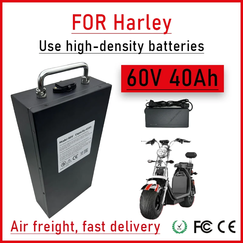 بطارية طاقة Harley للشحن الجوي، بطارية قابلة لإعادة التدوير 72 فولت 20AH-40AH 18650 بطارية ليثيوم أيون 3000 وات سكوتر كهربائي مع 40AHBMS
