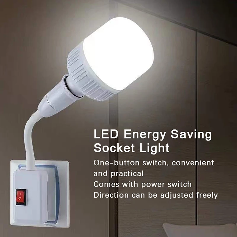 Universal Hose E27 Large Screw Port Lamp Base Flexible Bend Wall Light Socket Adapter Plug Switch Lamp Bulb