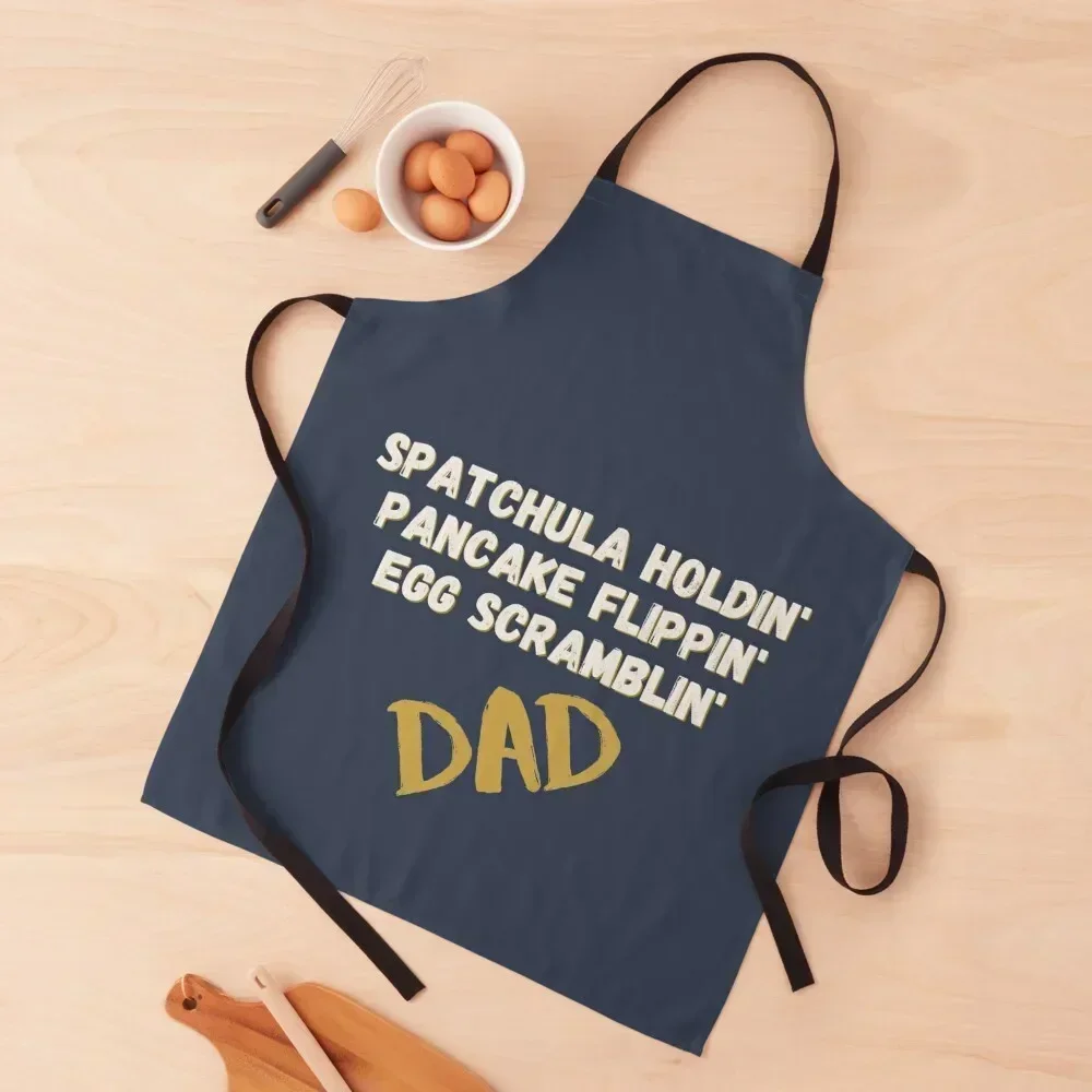 

Breakfast Dad - Spatchula, Eggs, and Pancakes Apron For Nail Stylist kitchen clothes Kitchen Supplies Apron