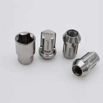 Jntitanti Gr.5 Titanium Ti-6Al-4V 10,9 Grade Auto Rad Anti-Diebstahl-Mutter Radmuttern (16+4+1)PS M12x1,5/M12x1,25 mit Titan-Schlüssel