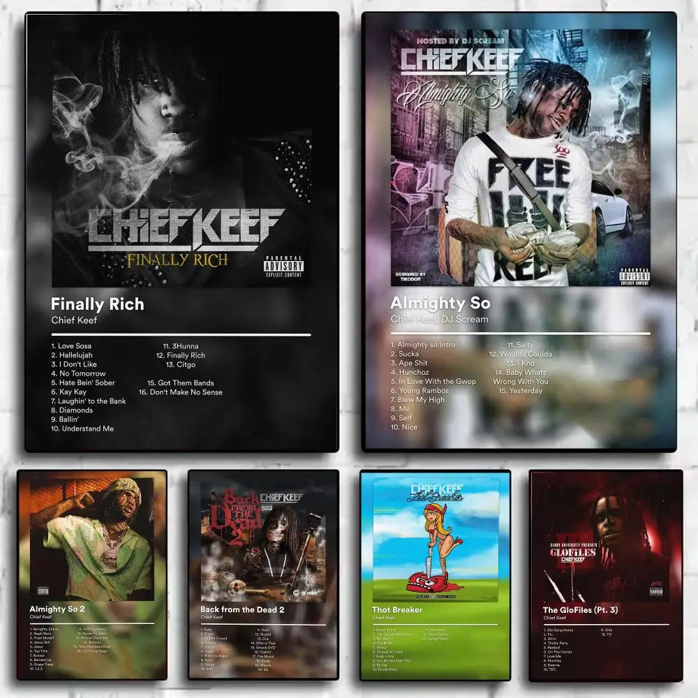 Pop Singer C-Chief Keef Poster Modern Minimalist Wall Art Prints for Bedroom Living Room Room Decor Aesthetic Gift