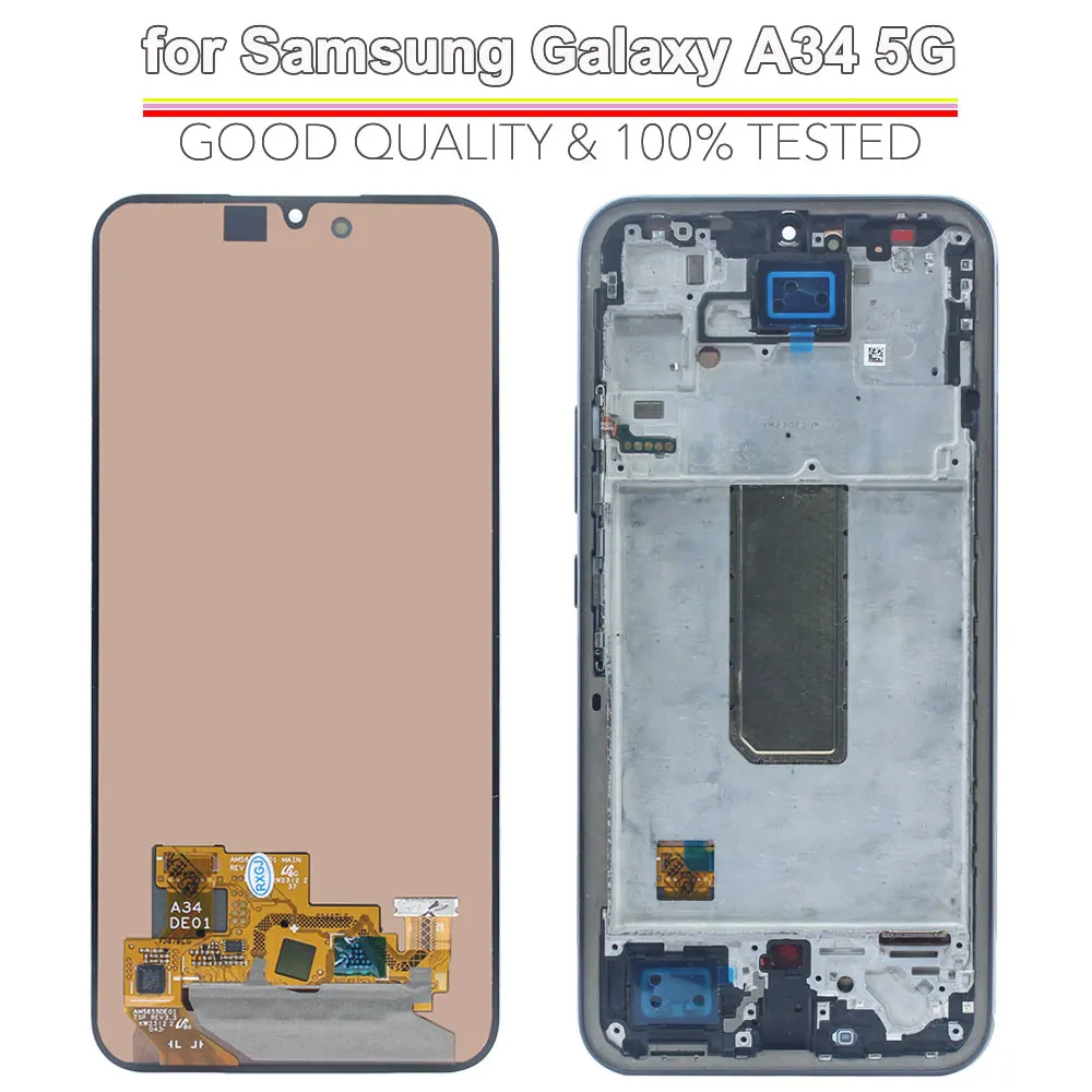 Super AMOLED LCD for Samsung Galaxy A34 5G LCD Display Touch Screen Digitizer Assembly Replacement for Samsung A34 5G A346 Phone