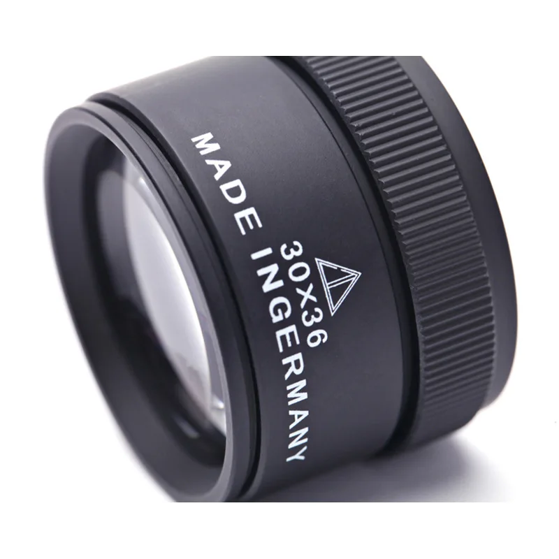 High definition optical glass lens identification metal process cylinder magnifying glass gift box 30 times * 36mm