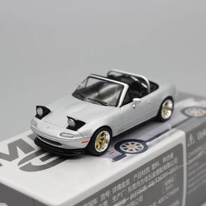 

Diecast 1:64 Scale Convertible MX5 MX-5 Mazda Mini GT Silver Alloy Car Model Collectible Toy Gift Souvenir Display Ornament