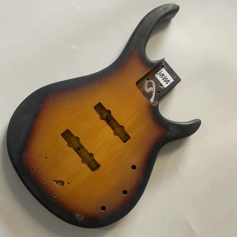 

KB885 Sunburst Color Solid Wood Jazz Electric Bass Unfinished JB Bass Body for DIY Surface Damages And Dirty DIY Bass Part