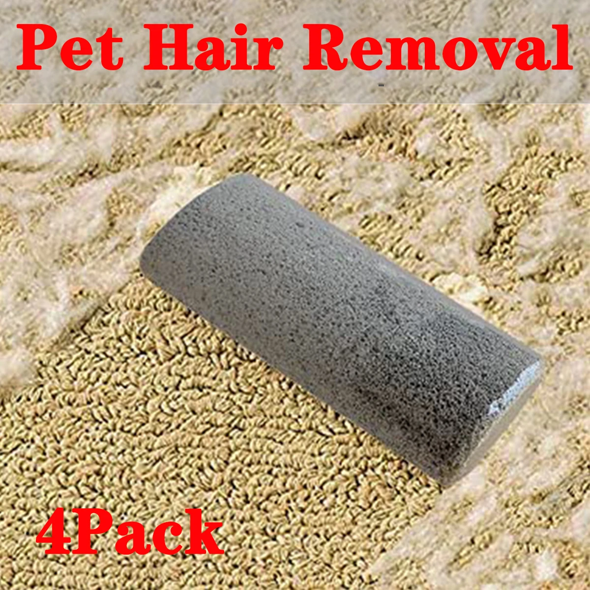 4 Pack Pet Hair Removal Pumice Stone for Dog Cat Pet Hair Cleaning Portable and Practical