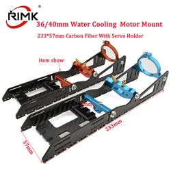 Carbon Fiber Holder Board Aluminum Alloy Water Cooling 36/40mm Motor Mount with Servo Holder fr RC Boat B36/40mm Brushless Motor