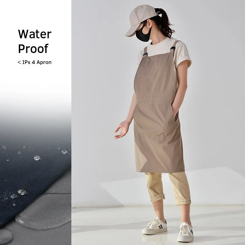 Waterproof Overalls Work Clothes Korean Restaurant Apron Waiter Cotton Kitchen Cooking Grilling Picnics Parties BBQ Camping