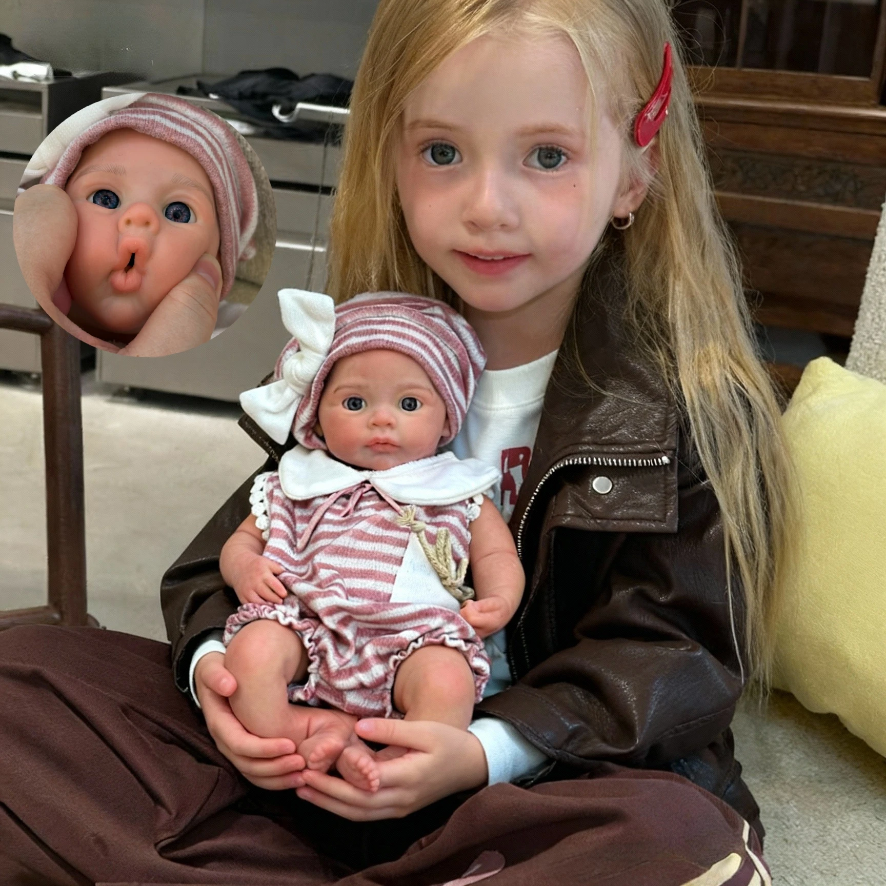 

Aizwa1 13Inch Meadow Lifelike Silicone Newborn Reborn Baby Girl Handmade Soft Touch Reborn Doll For Birthday Gifts