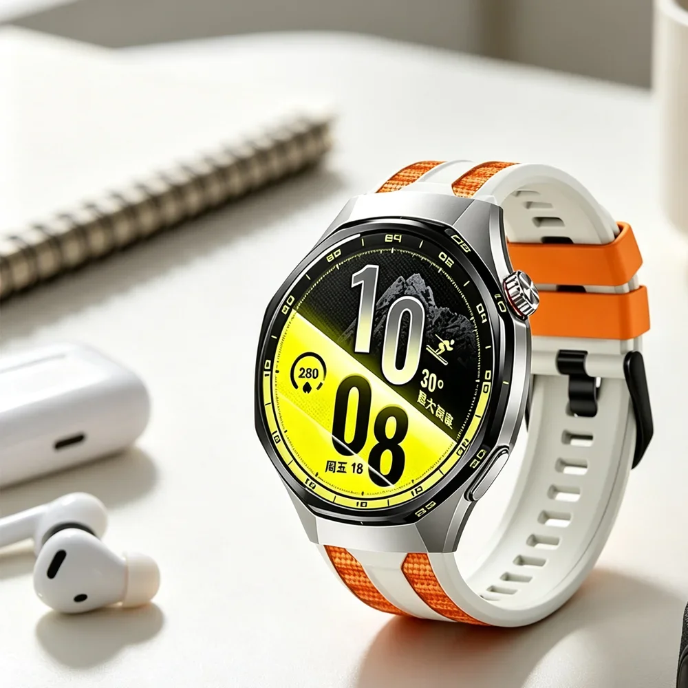 Two-color Official Silicone 22mm Strap for Huawei Watch GT7 Pro GT7 6 5 4 46mm Ultimate 2 GT Runner 2 Wristband Amazfit Bip Max