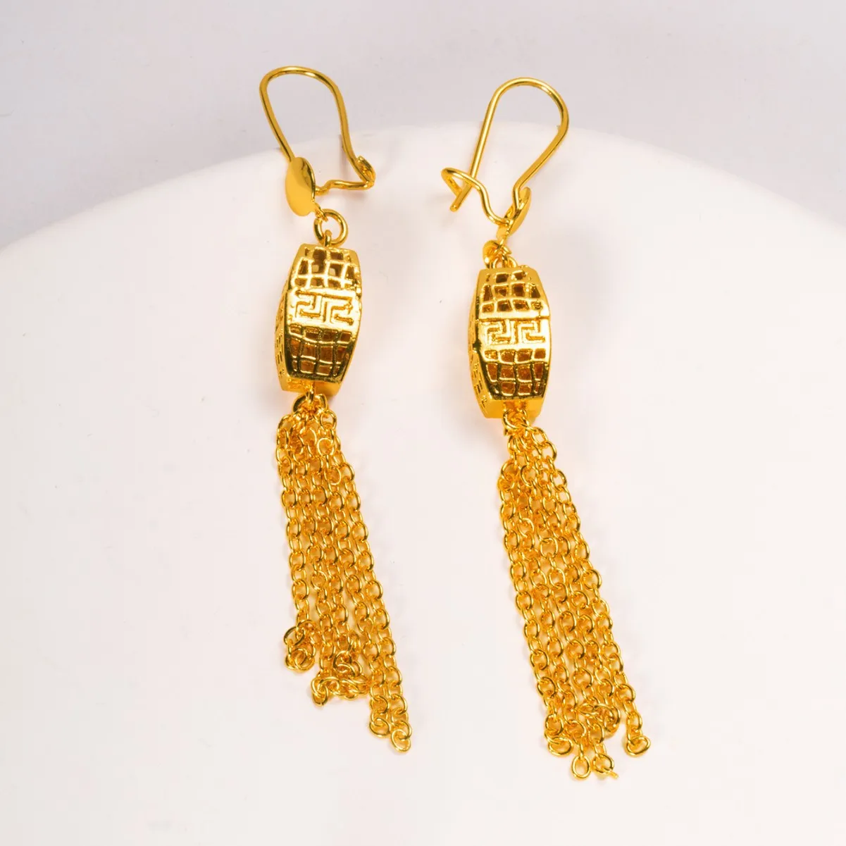 Middle East cross-border fringed long earrings copper plated Vietnamese sand gold earrings women's ethnic style earrings supply